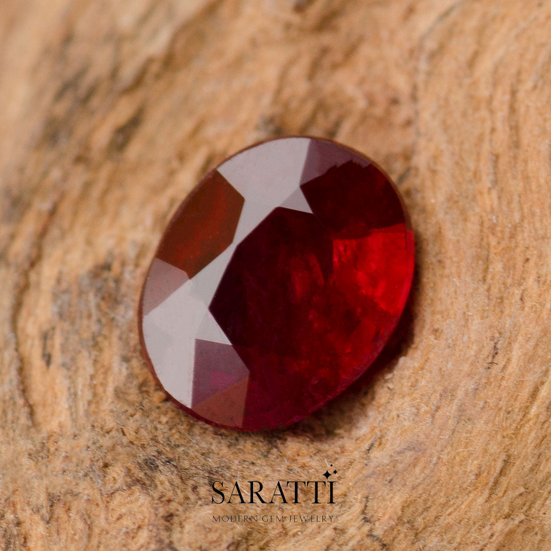 Fiery Oval Ruby Gemstone | Saratti