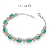 Luxury emerald bracelet with two-tone detailing | SARATTI