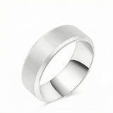 8mm mens wedding band minimalist luxury ring in 18K white gold | SARATTI