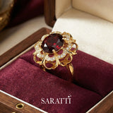 Coronet Rouge Gold Garnet Ring