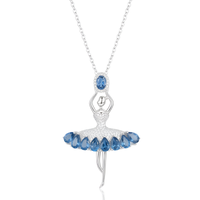 Blue Waltz Natural Blue Topaz Ballerina Necklace