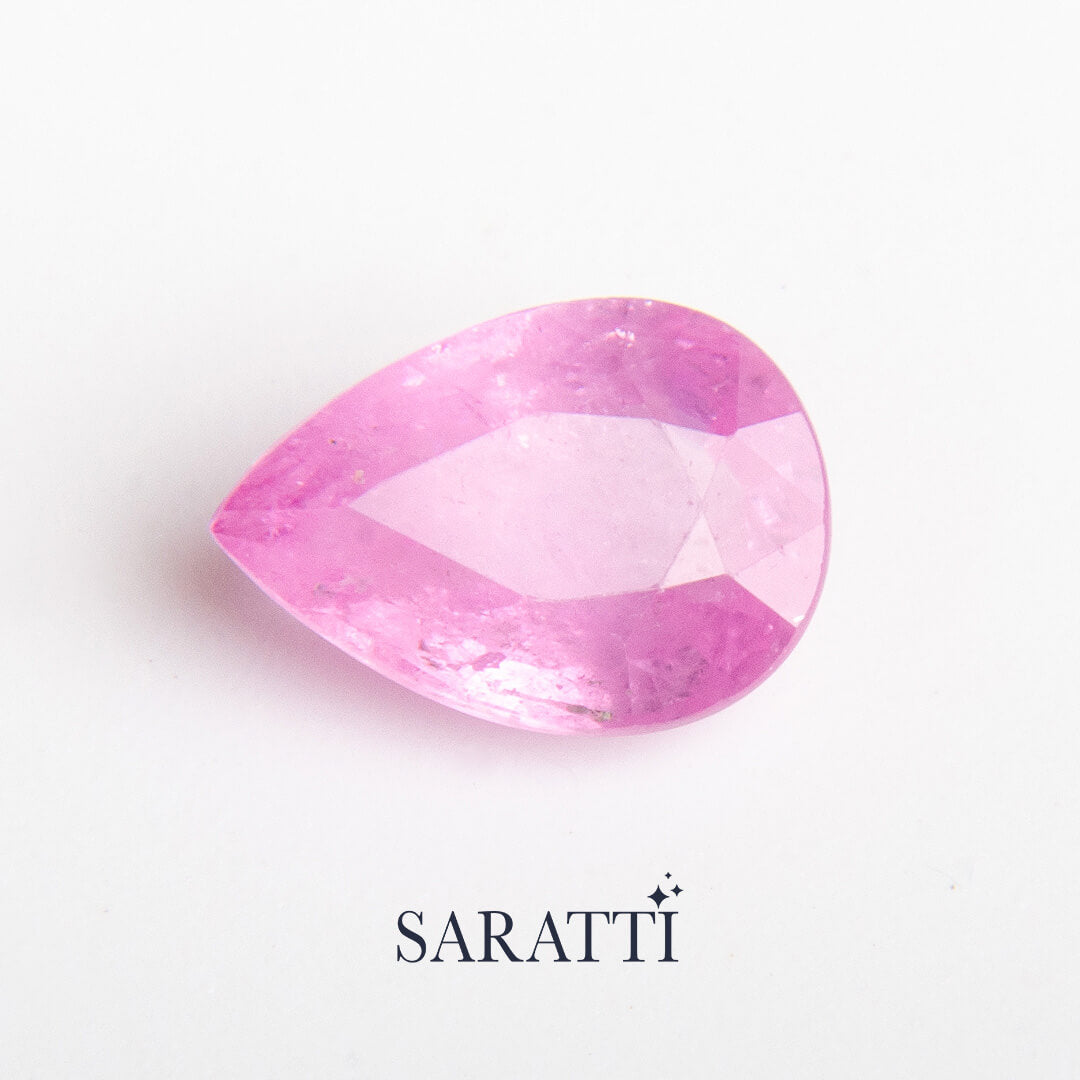 Genuine Pink Sapphire Gemtone in Pear Shape weighing 1.40 carats | SARATTI