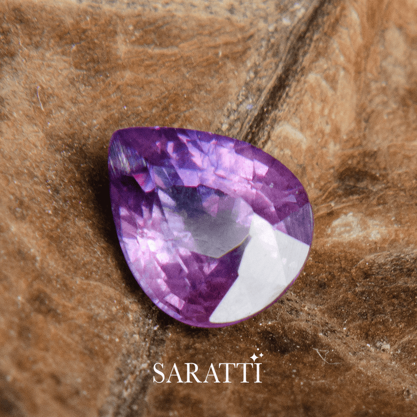 Genuine Sapphire Stone in Purplish Hue | 1.20 carats  | 7.00 x 5.5mm | SARATTI 