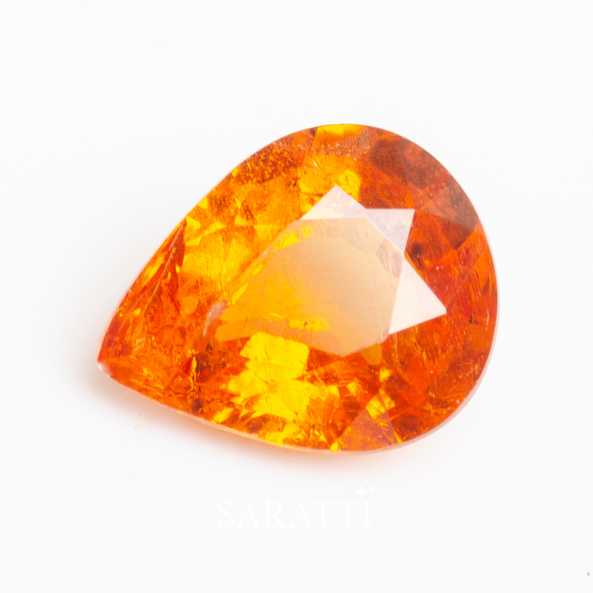 Rich Orange Red natural garnet gemstone - January Birhtstone- SARATTI
