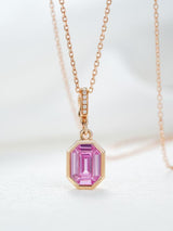 The Rose Prism - Pink Sapphire Pendant in Rose Gold