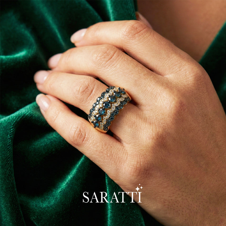 Azure Élan Blue Diamond 18K White Gold Ring