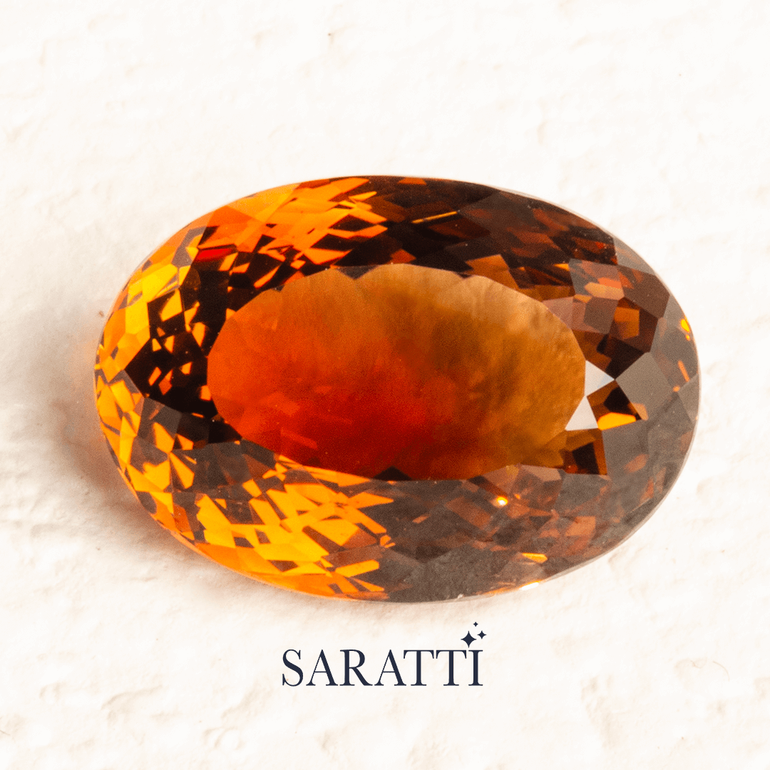 Golden Colored Natural Imperial Topaz Gemstone - SARATTI 