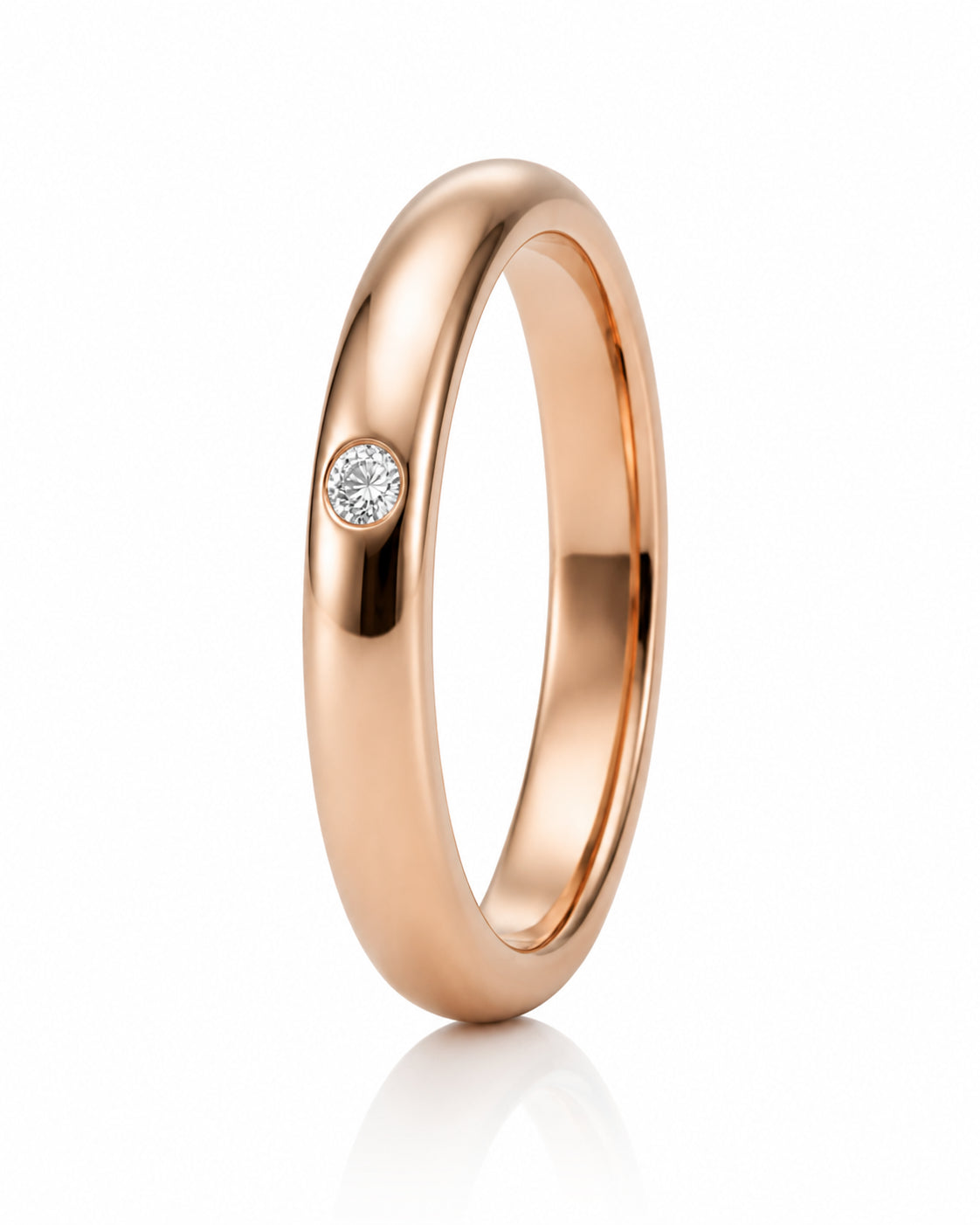 Golden Whisper natural diamond wedding band in 18K Rose Gold | SARATTI