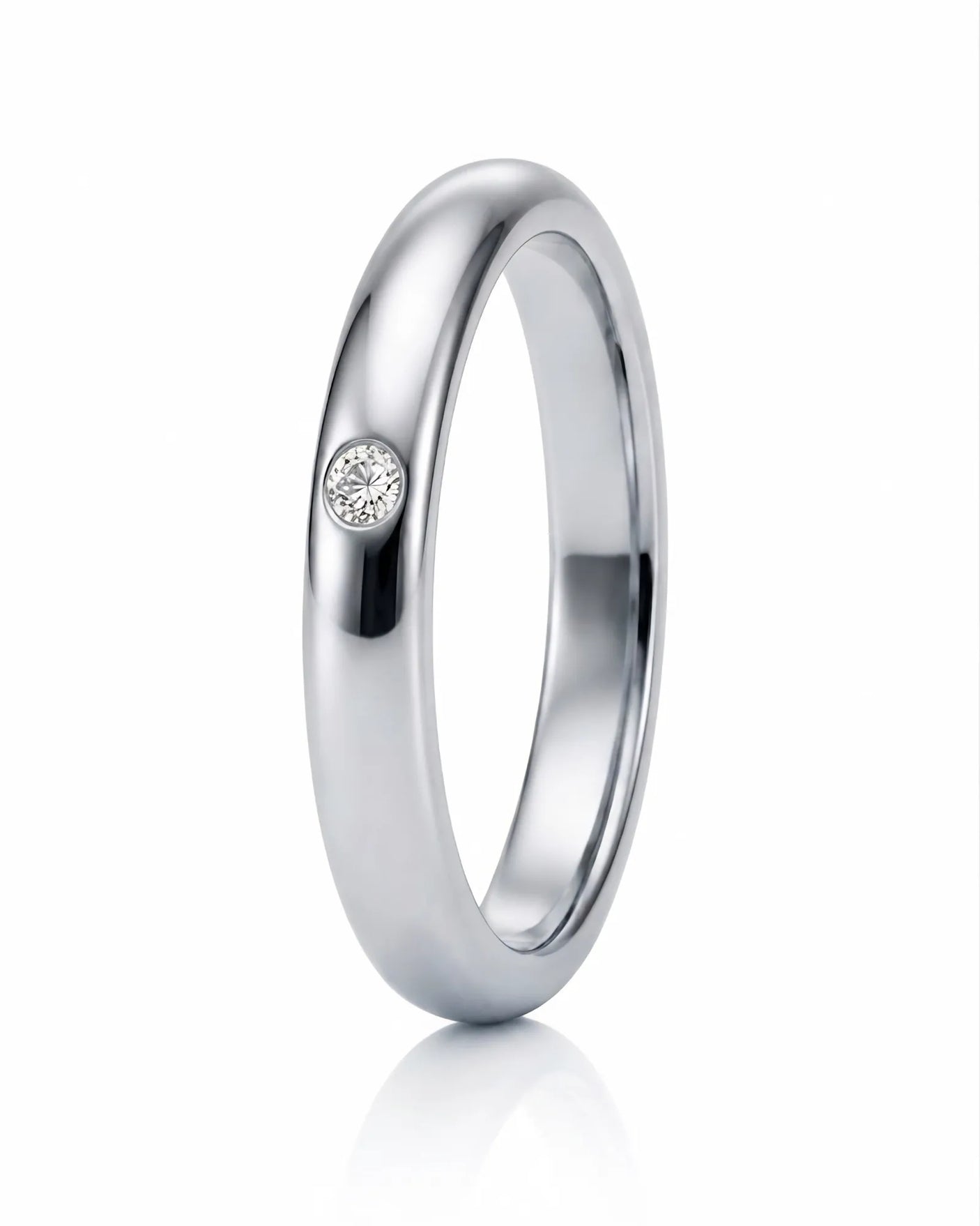 Golden Whisper natural diamond wedding band in 18K White Gold | SARATTI