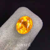 6.14 carats Natural Fancy Yellow Sapphire Gemstone | Oval Cut