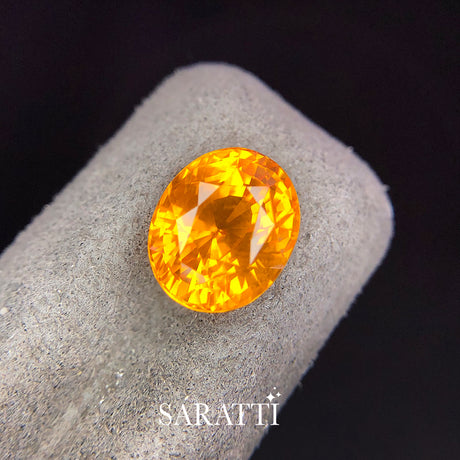 6.14 carats Natural Fancy Yellow Sapphire Gemstone | Oval Cut
