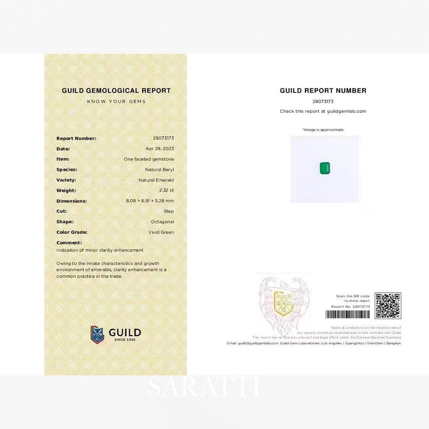 Guild Certified Emerald Close-Up | SARATTI