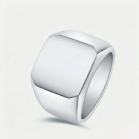 Mens wedding band minimalist luxury ring in 18K white gold | SARATTI