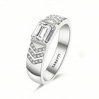 Regent Chevron Diamond Signet Ring