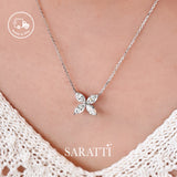 Frosted Petals platinum pendant featuring brilliant lab-grown diamonds | SARATTI