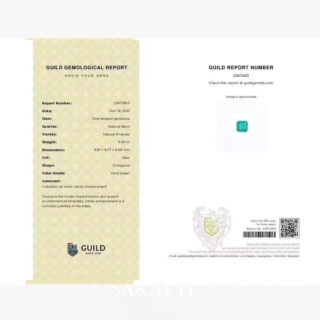 Guild Certified Emerald Close-Up | SARATTI