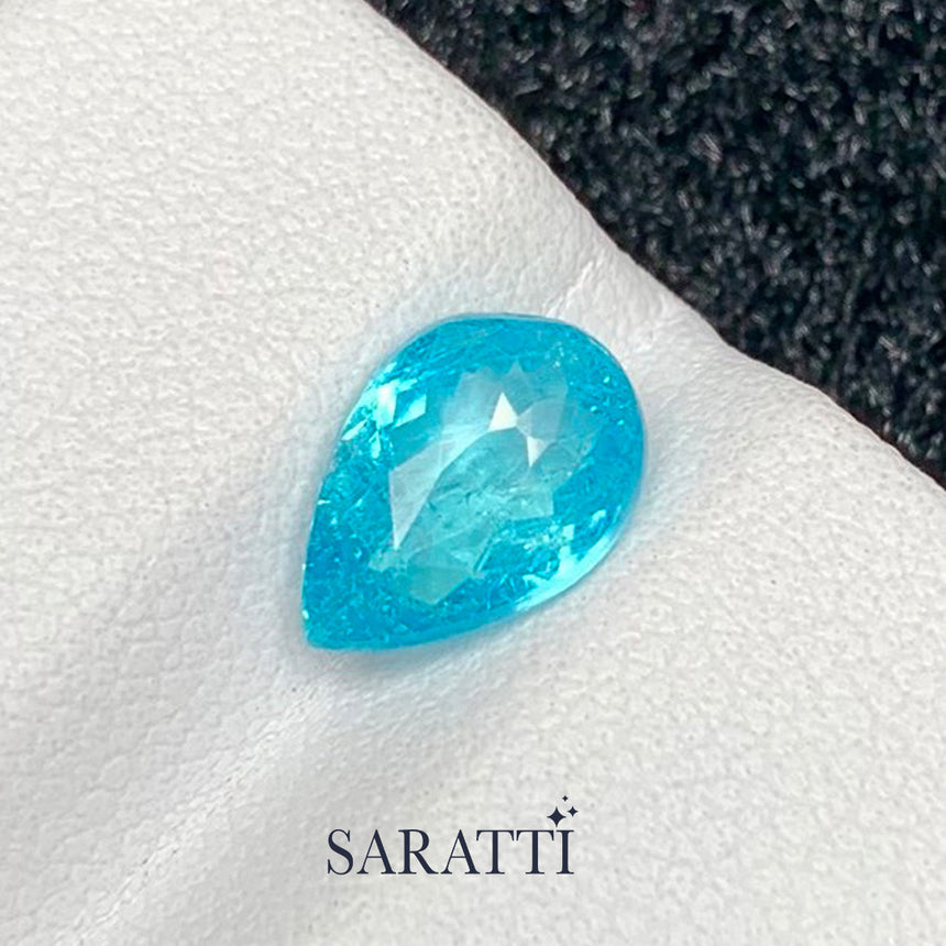 Natural Paraiba Tourmaline 1.80 Carats Pear Cut | SARATTI