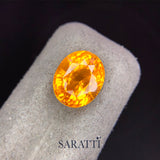 6.14 carats Natural Fancy Yellow Sapphire Gemstone | Oval Cut
