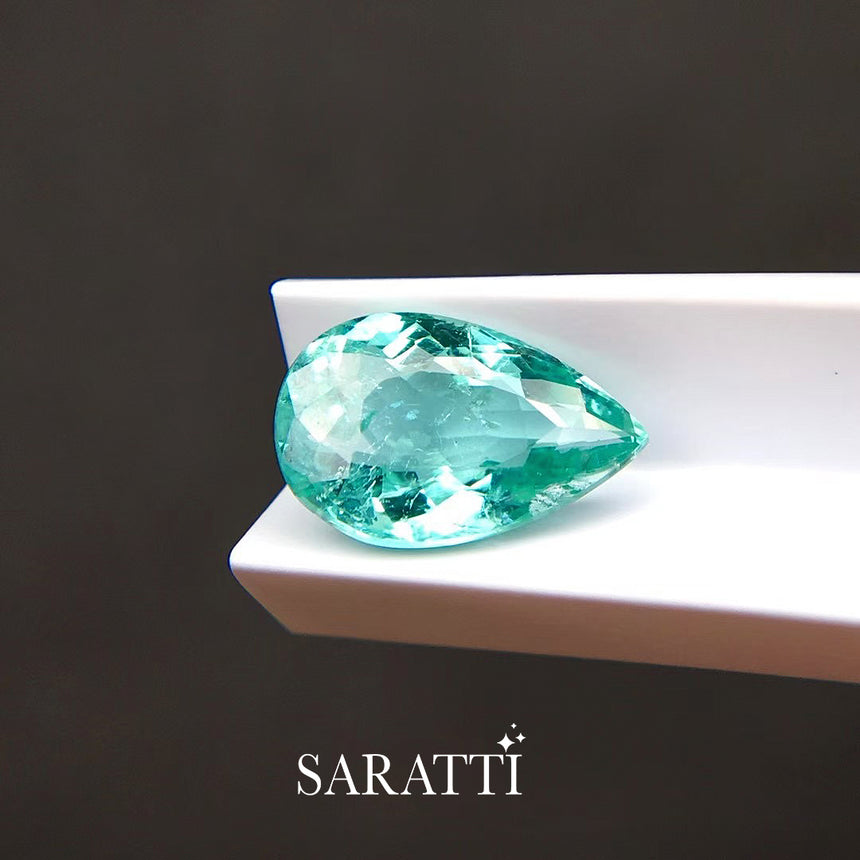 Neon Blue Pear Tourmaline Loose Gemstone | SARATTI