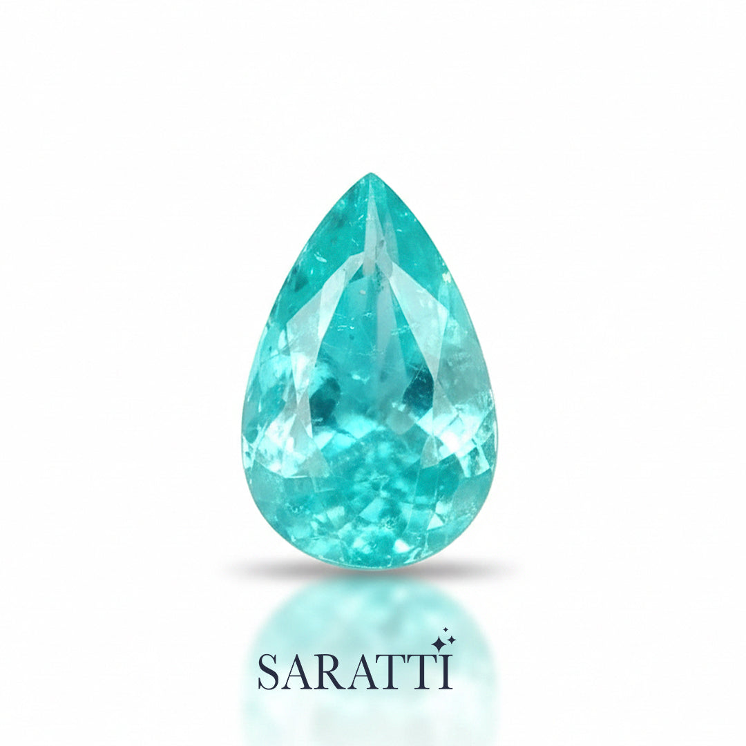 1.95ct Natural Paraiba-Type Neon Blue Tourmaline Pear, AIGS | SARATTI
