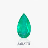 Pear shaped vivid green emerald for custom jewelry | SARATTI
