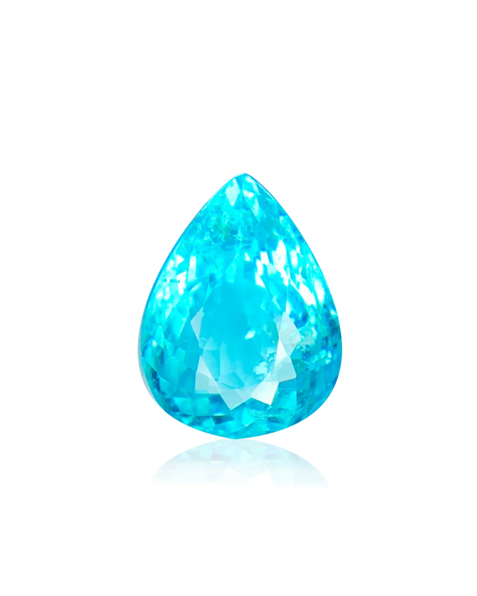 3.17ct natural Paraiba tourmaline pear cut neon blue | SARATTI