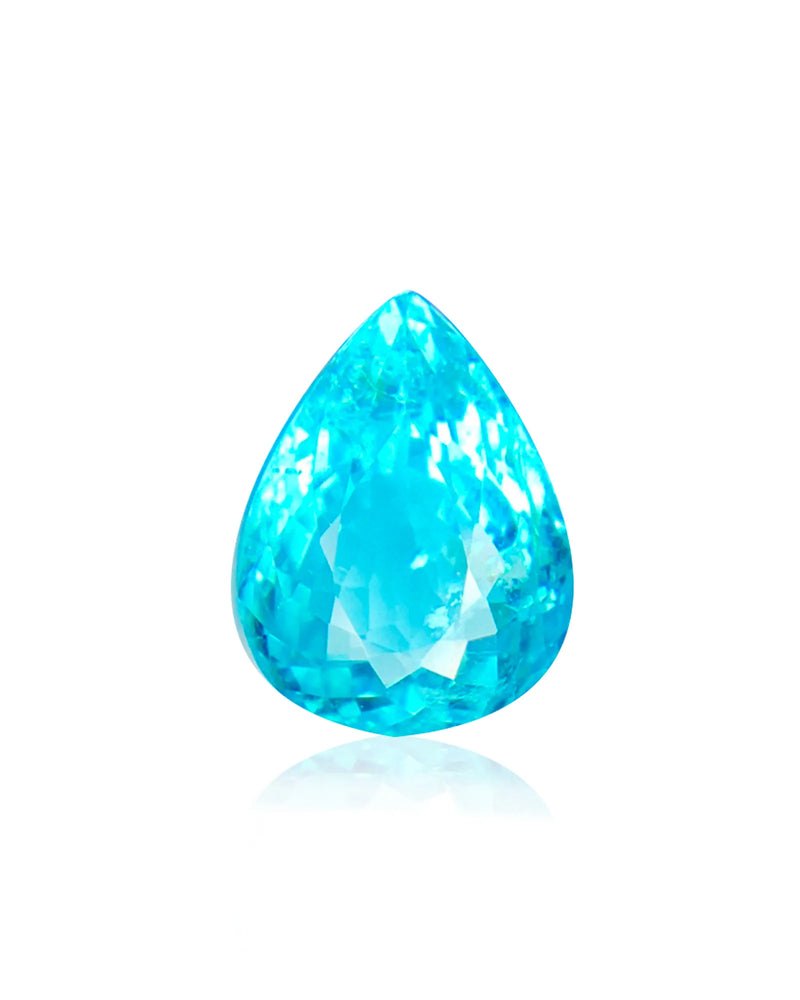 3.17ct natural Paraiba tourmaline pear cut neon blue | SARATTI