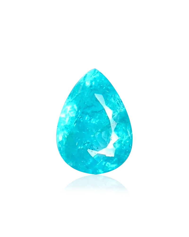 2.42ct natural Paraiba tourmaline pear cut neon blue | SARATTI