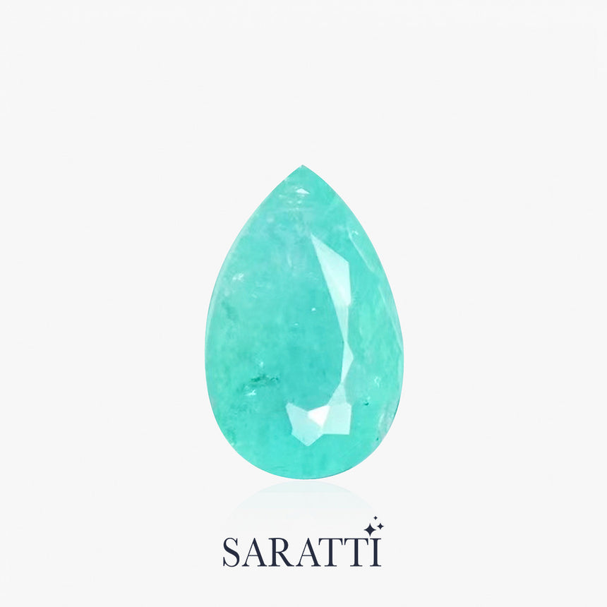 Fine Greenish-Blue Pear Gemstone for Jewelry | SARATTI