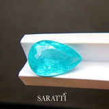 Neon Blue Faceted Tourmaline Gem | SARATTI