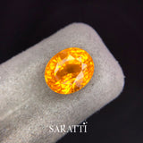 6.14 carats Natural Fancy Yellow Sapphire Gemstone | Oval Cut