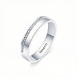 Thin mens wedding band diamond wedding ring in 18K white gold | SARATTI