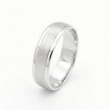 Mens comfort fit wedding band classic minimalist wedding ring in platinum | SARATTI