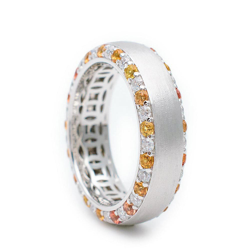 Mens sapphire wedding band luxury gemstone wedding ring in platinum | SARATTI