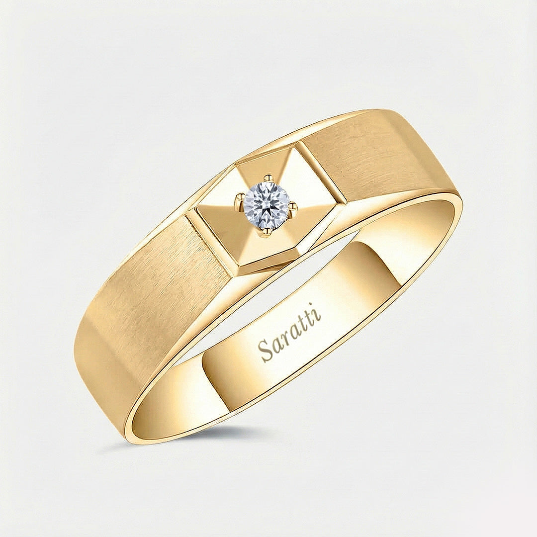 Six Paths Two Tone diamond ring luxury jewelry in 18K yellow gold | SARATTI