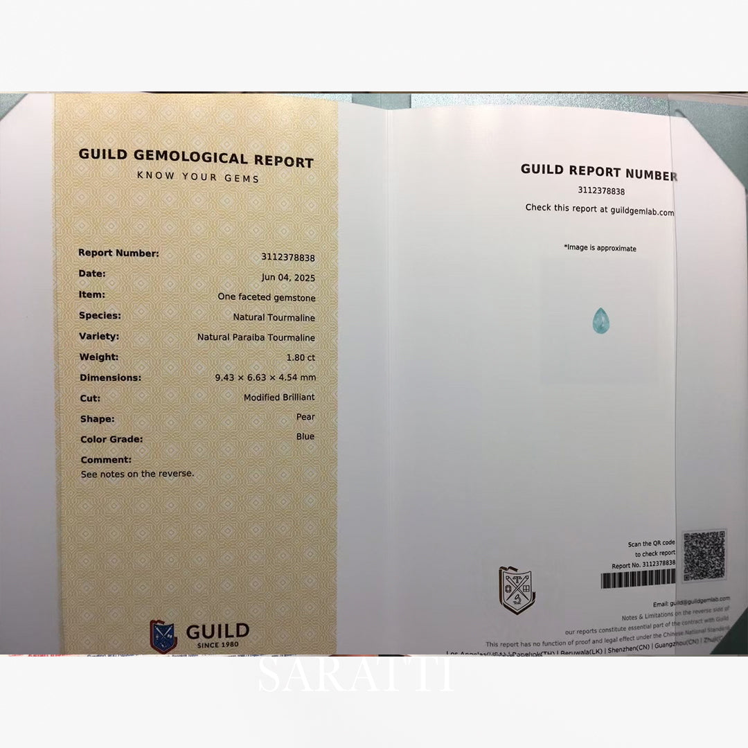 GUILD Certified Paraiba Tourmaline 1.80ct | SARATTI