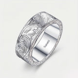 Two Tone mens wedding band luxury handcrafted ring in platinum | SARATTI
