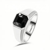 Matte black mens wedding band luxury diamond wedding ring in platinum | SARATTI