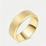 8mm mens wedding band minimalist luxury ring in 18K yellow gold | SARATTI