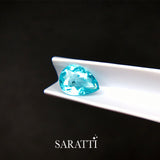 1.72ct Natural Neon Blue Tourmaline Pear Faceted | SARATTI
