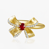 Rouge Ribbon Pigeon Blood Red Natural Ruby Ring