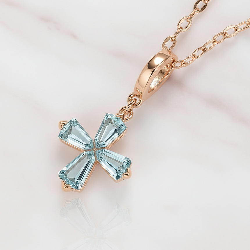Celestial Cross – Aquamarine Solitaire Edition