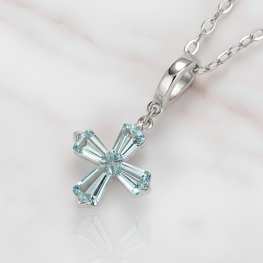 Celestial Cross – Aquamarine Solitaire Edition