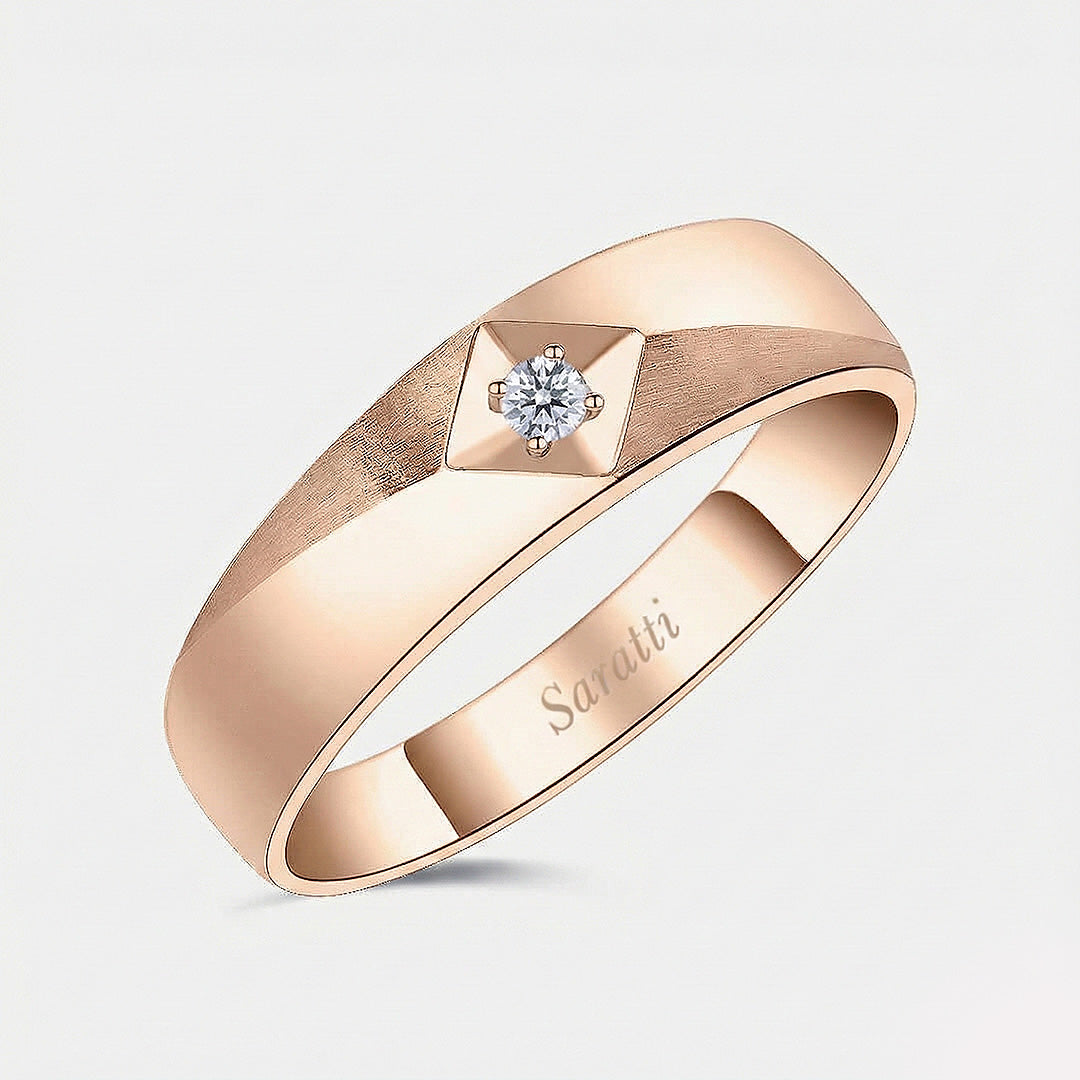 Cometa solitaire diamond ring luxury jewelry in 18K rose gold | SARATTI