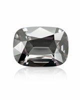 Gray Spinel elongated cushion top view with broad central facets | SARATTI