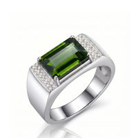 Tourmaline Ring & Diamonds In 18K White Gold