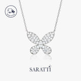 Elegant butterfly diamond jewelry in two sizes | SARATTI