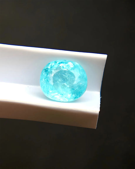 Guild certified Paraiba tourmaline gemstone 0.90 carat oval - SARATTI
