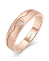 Half eternity diamond bands with brilliant accents and clean contemporary lines in romantic 18K rose gold | SARATTI