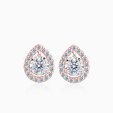 Rose Gold Pear Shaped Tiny Diamond Stud Earrings | Saratti | Custom High and Fine Jewelry 